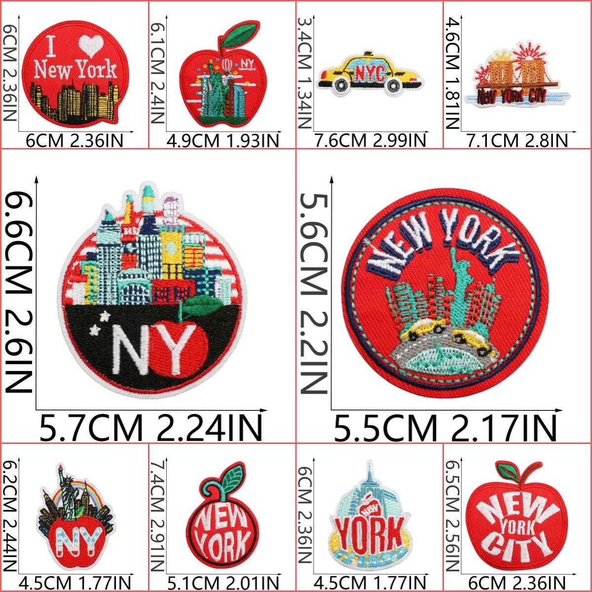 New York Patches (Iron-On)