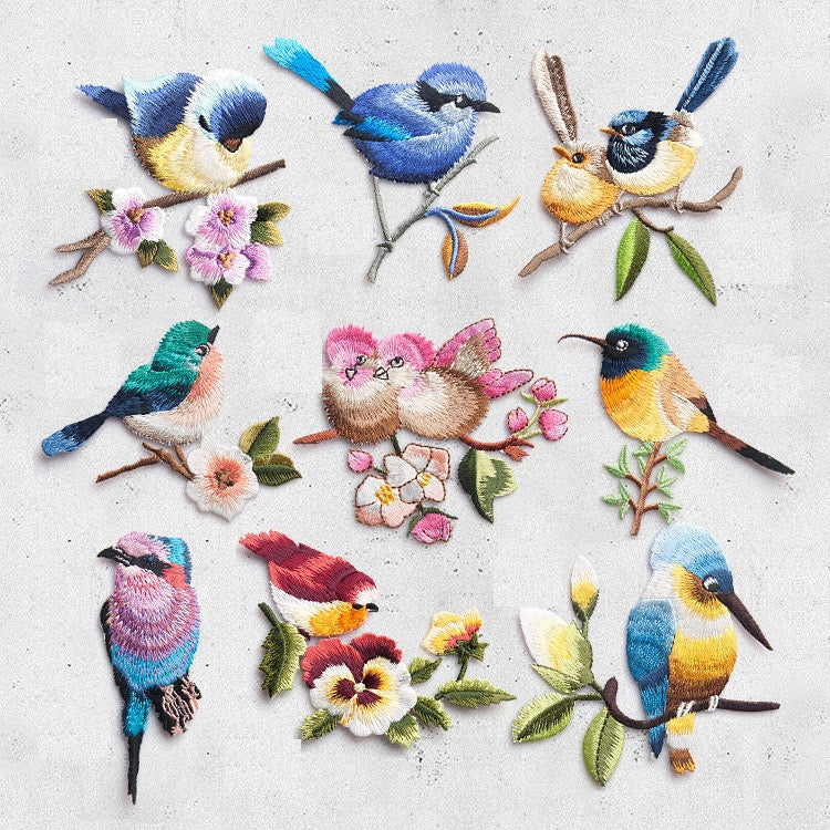 Vibrant Bird Patches (Iron-On)