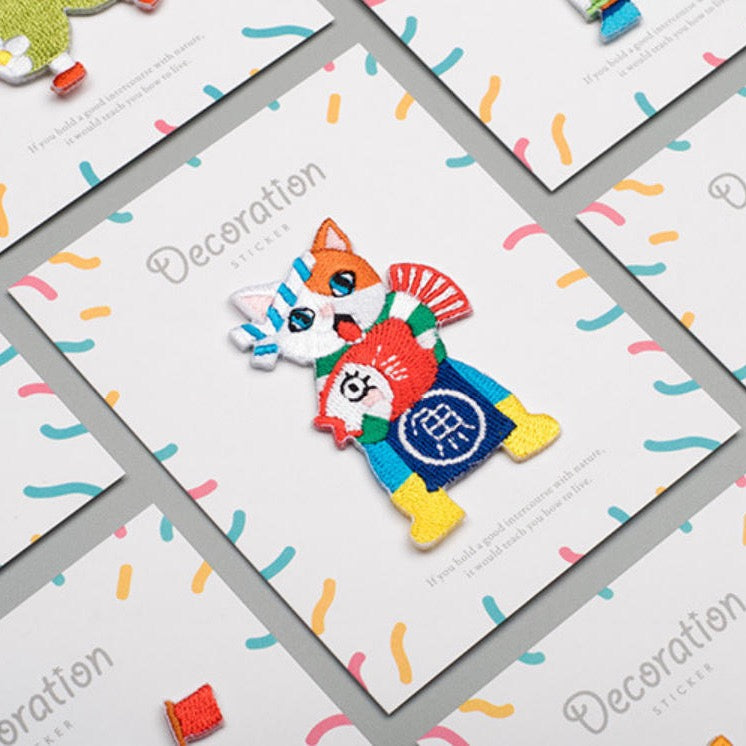 Joyful Kitten Patches (Iron-On)