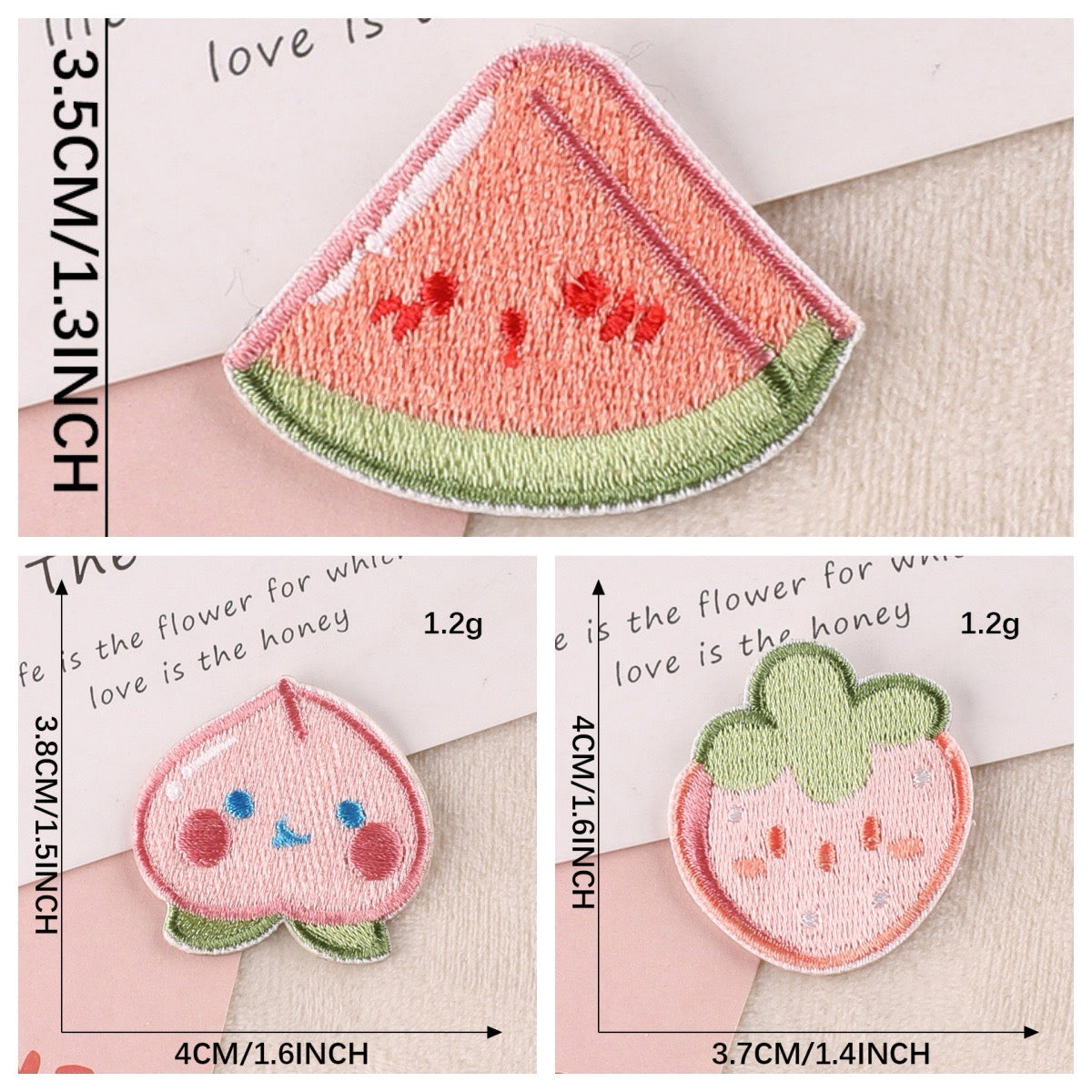 Pink Fruit Bliss Embroidered Patches - Multiple Designs Available - CheerCove