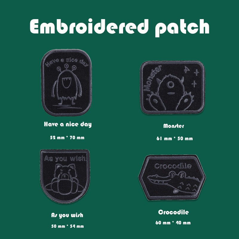 Black Icon Embroidered Patches ③ - Multiple Designs Available - CheerCove