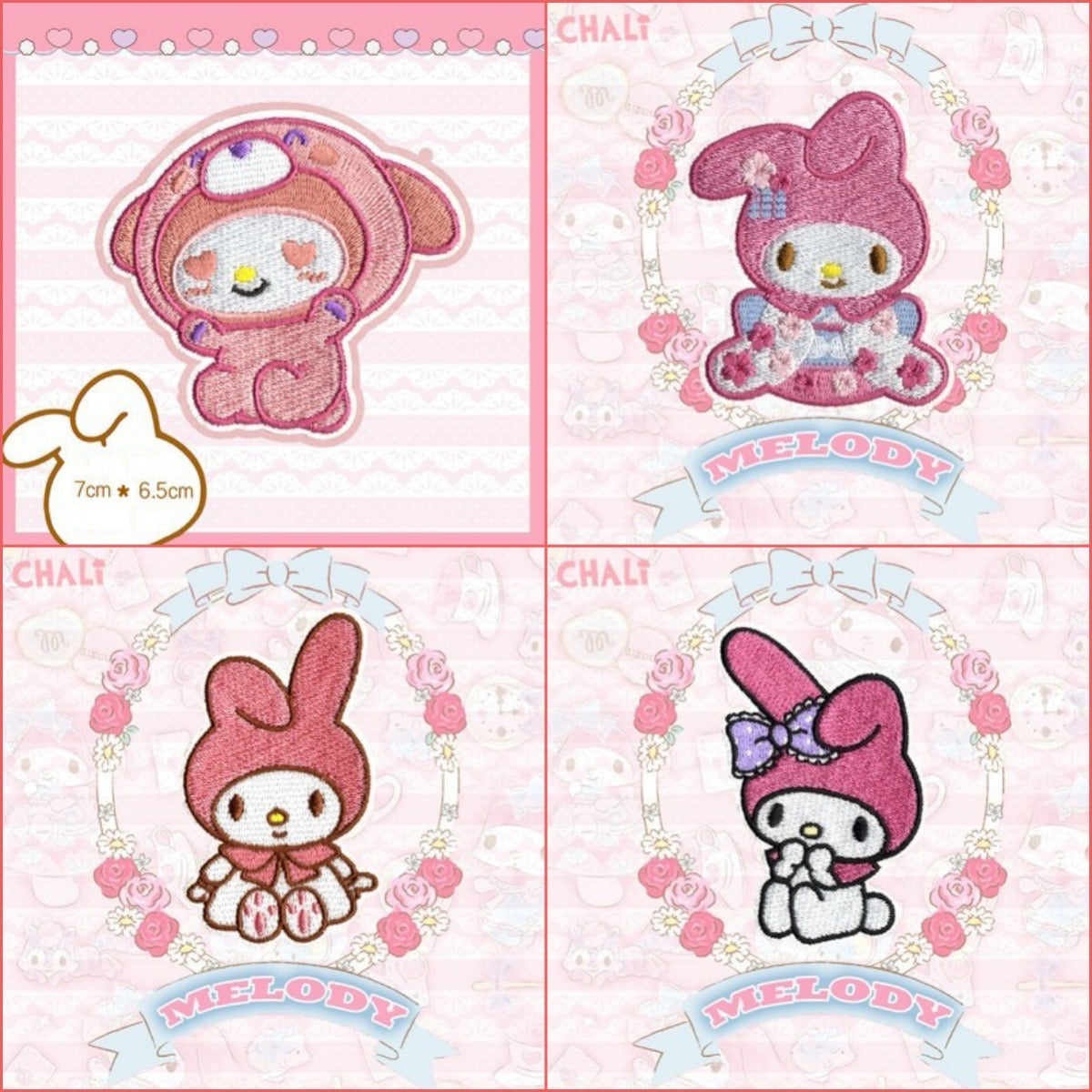 Pink Blossom Bunny Patches (Stick-On)