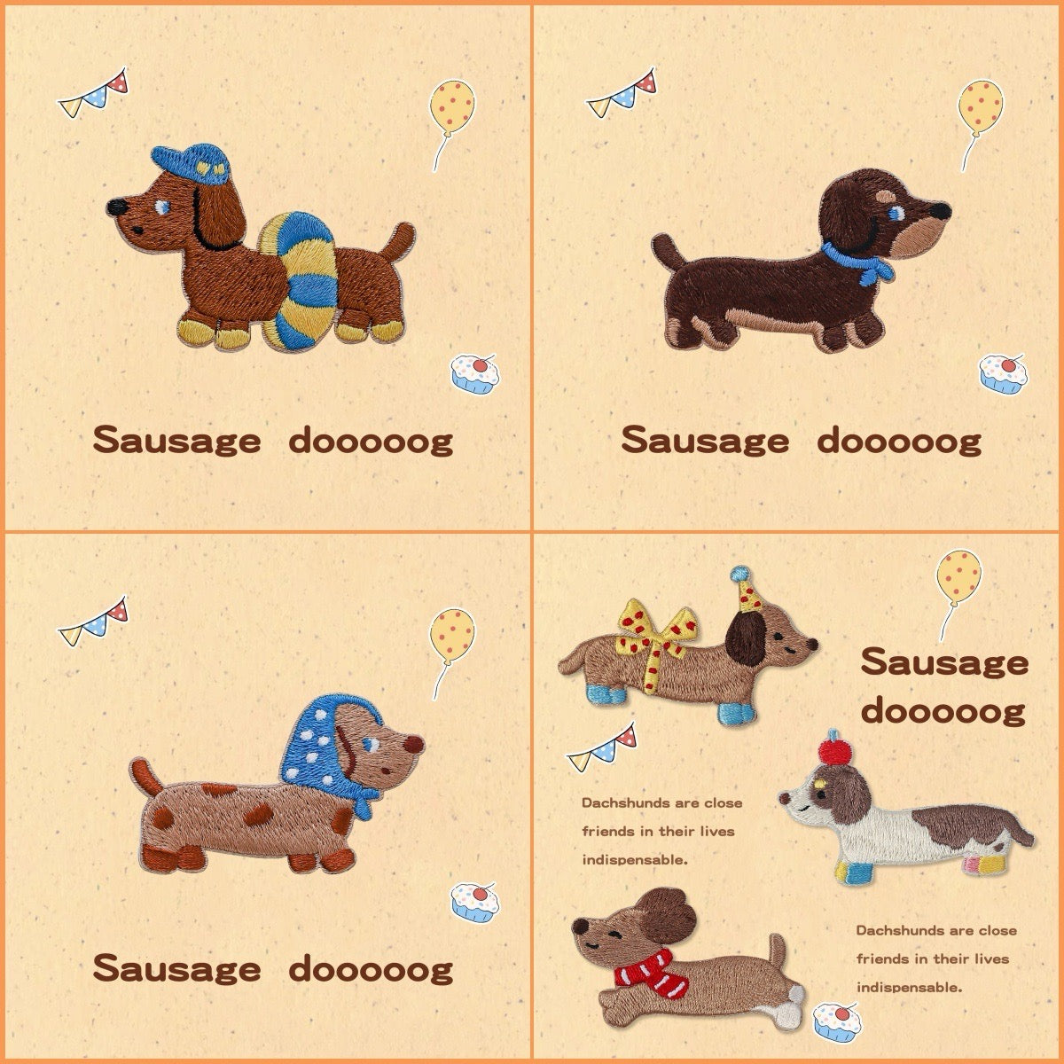 Sausage Dog Embroidered Patches - Multiple Designs Available - CheerCove