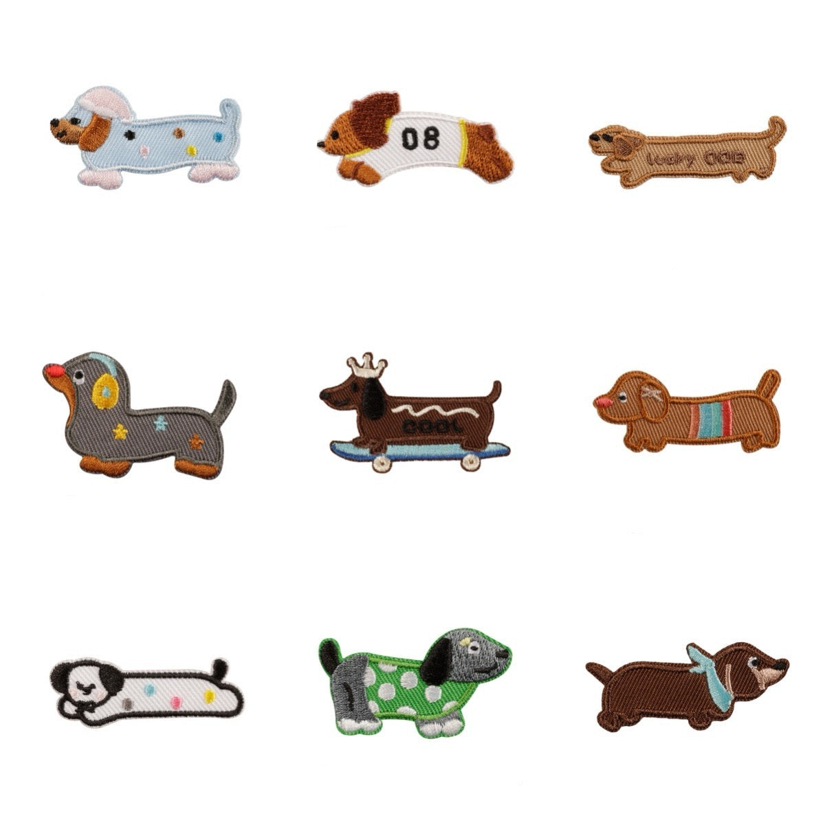 Playful Wiener Dog Embroidered Patches - Multiple Designs Available - CheerCove