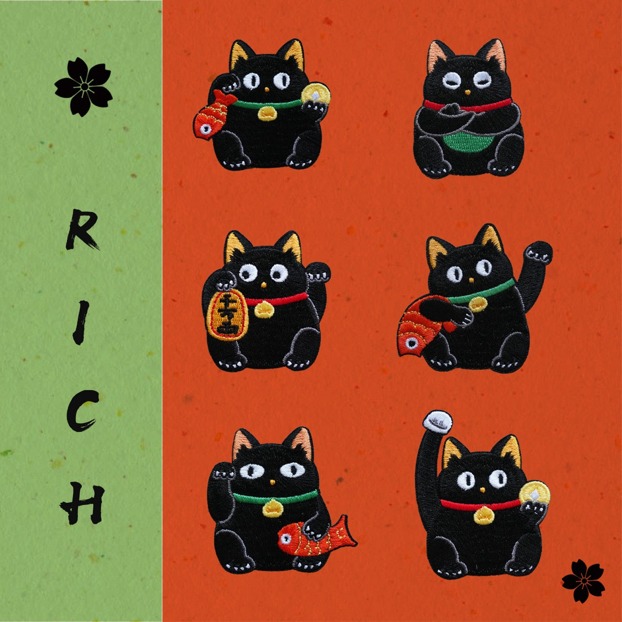 Lucky Beckoning Cat Patches(Stick-On)