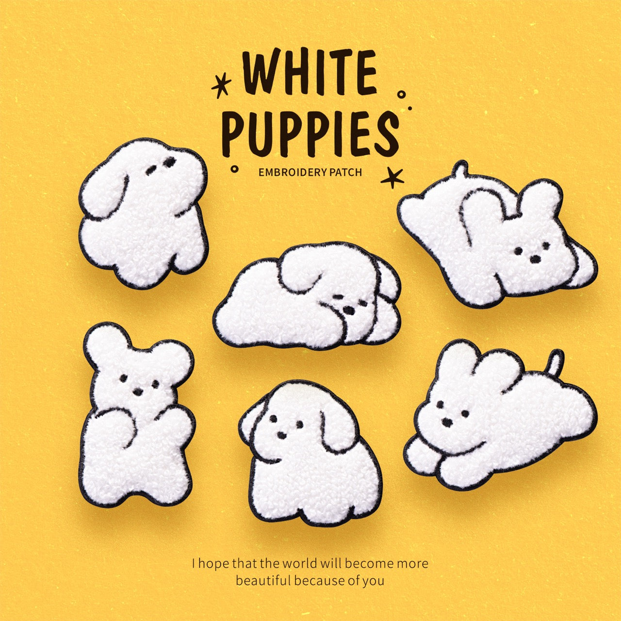 White Dog Patches(Stick-On)