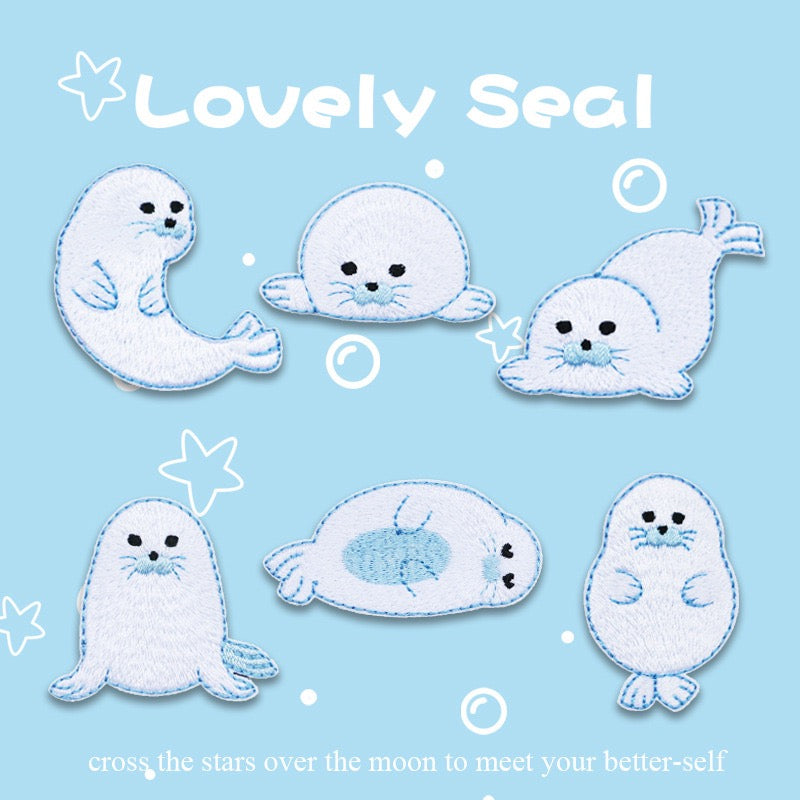 Lovely Seal Embroidered Patches - Multiple Designs Available - CheerCove