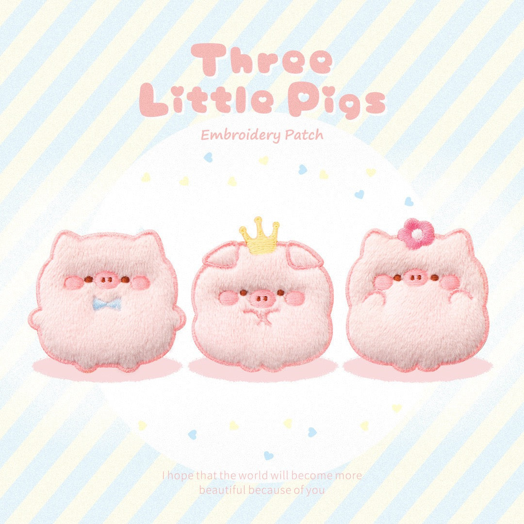 Three Little Pigs Embroidered Patches - Multiple Designs Available - CheerCove
