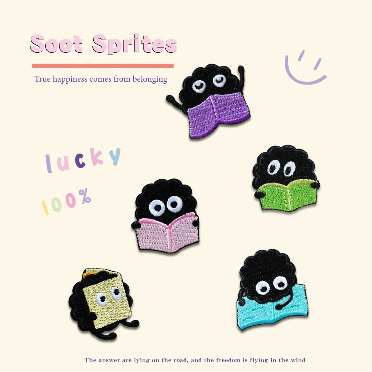 Reading Soot Sprite Embroidered Patches - Multiple Designs Available - CheerCove