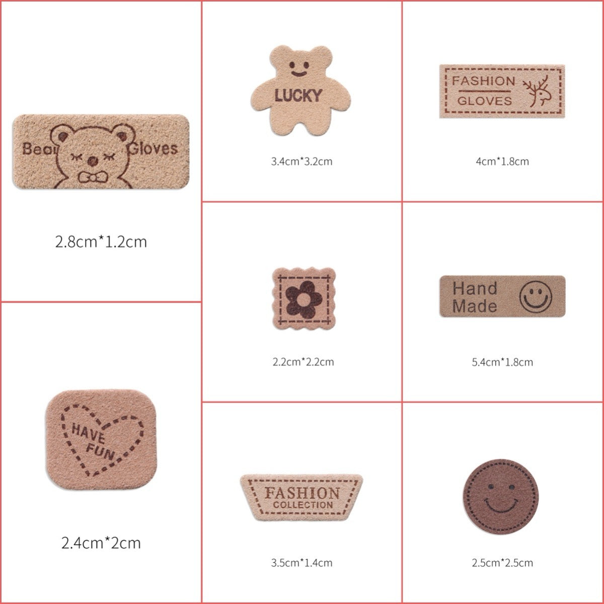 Set of 8 Leather Patches ① Patches(Stick-On)