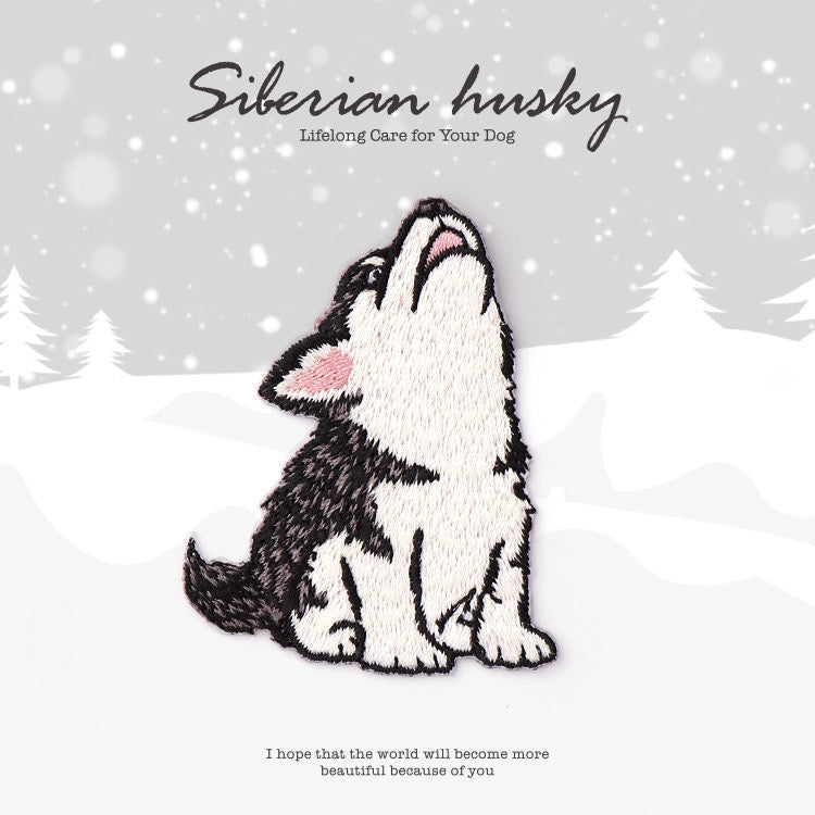 Snowy Husky Patches (Iron-On)
