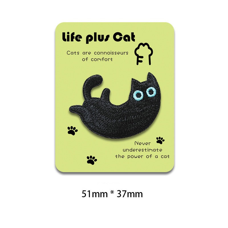 Life Plus Cat Embroidered Patches - Multiple Designs Available - CheerCove