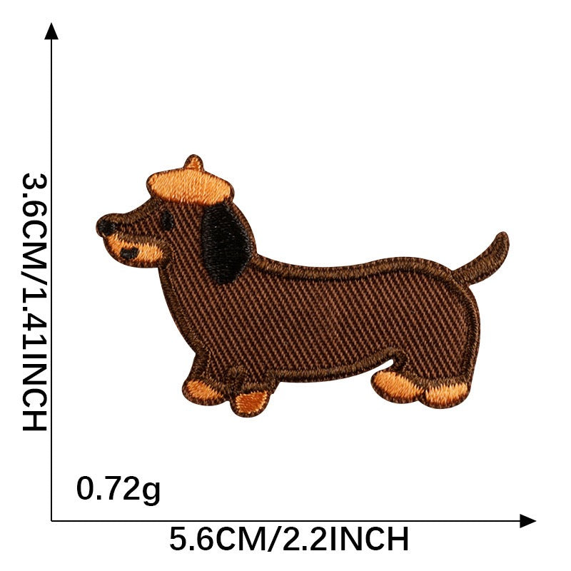 Wiener Dog in Hat Patch Embroidered Patches - Multiple Designs Available - CheerCove