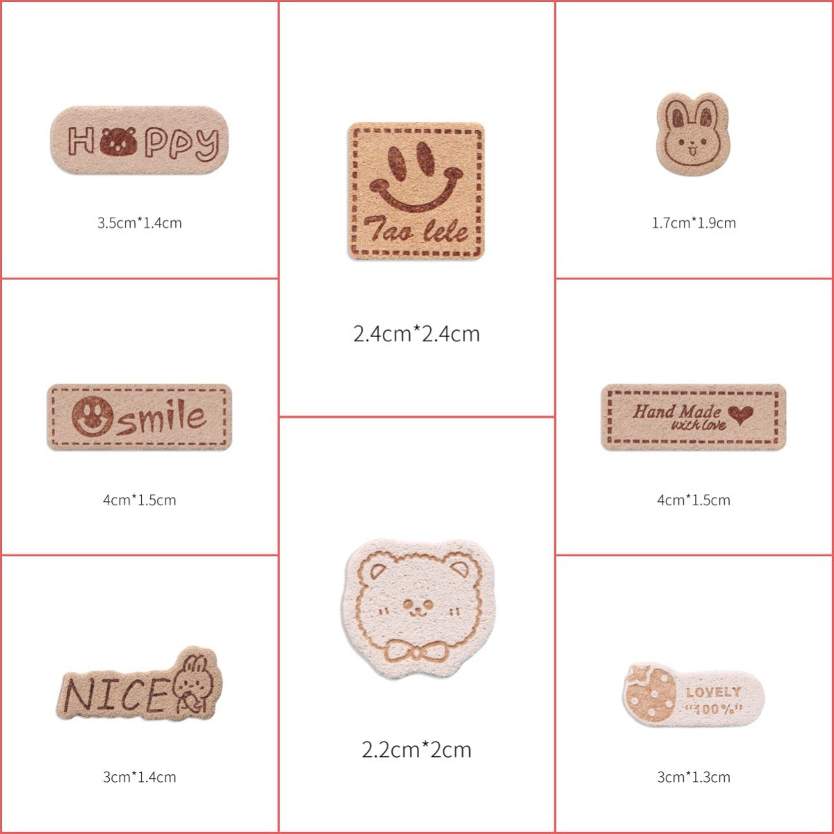 Set of 8 Leather Patches ② (Stick-On)