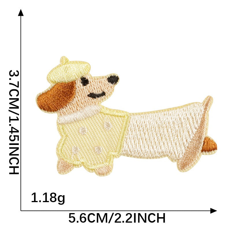 Wiener Dog in Hat Patch Embroidered Patches - Multiple Designs Available - CheerCove