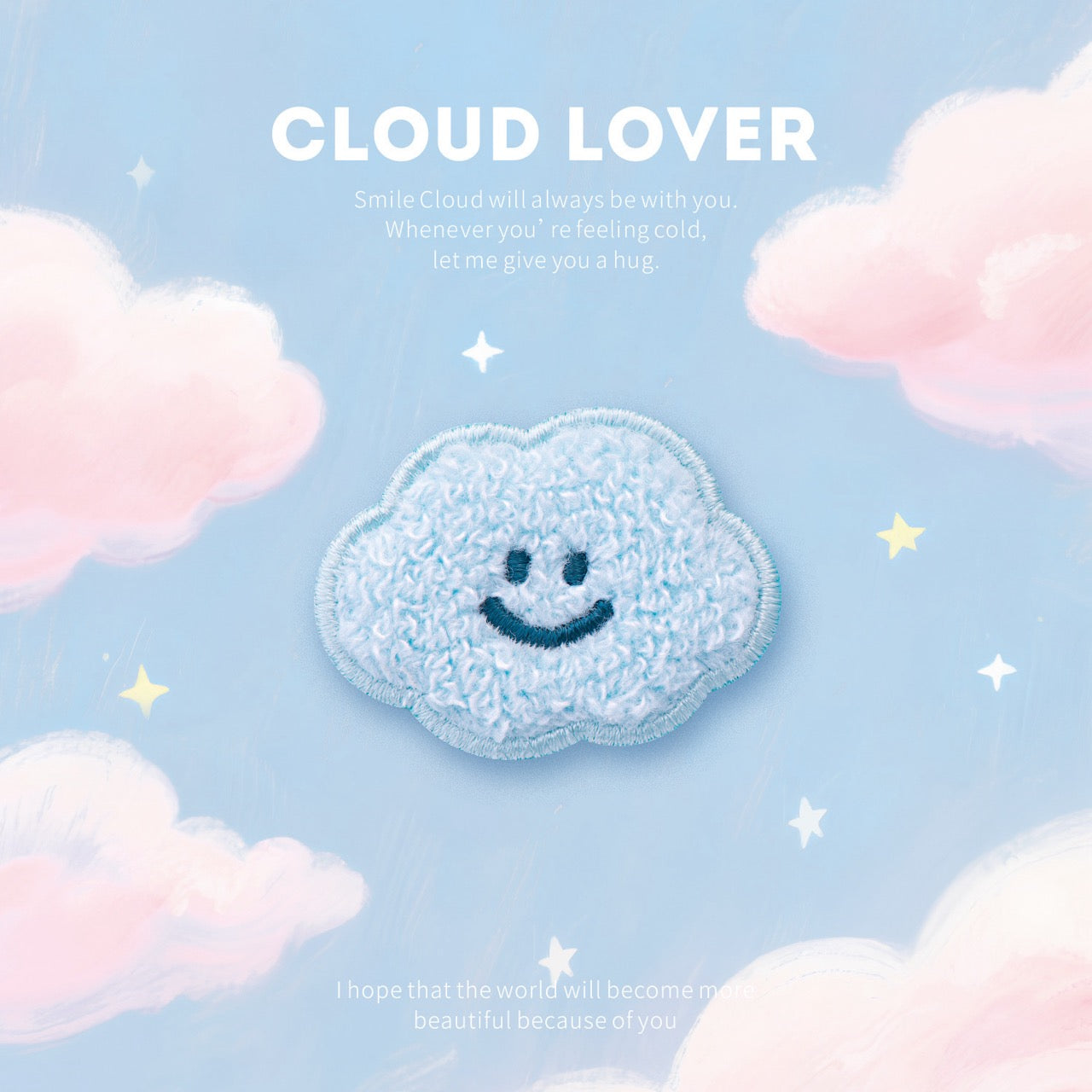 Plush Smiling Cloud Patches(Stick-On)