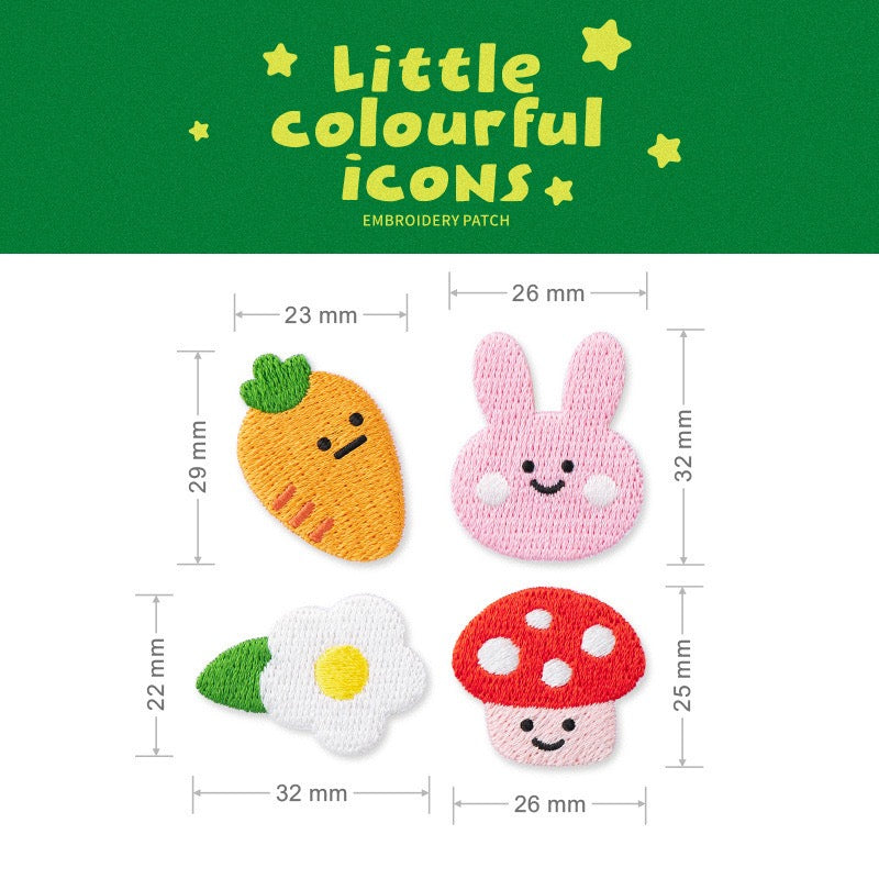 Little Colorful Icons Embroidered Patches - Multiple Designs Available - CheerCove