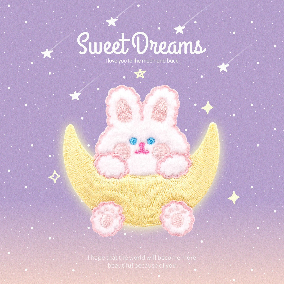 Sweet Dream Rabbit and Bear Embroidered Patches - Multiple Designs Available - CheerCove