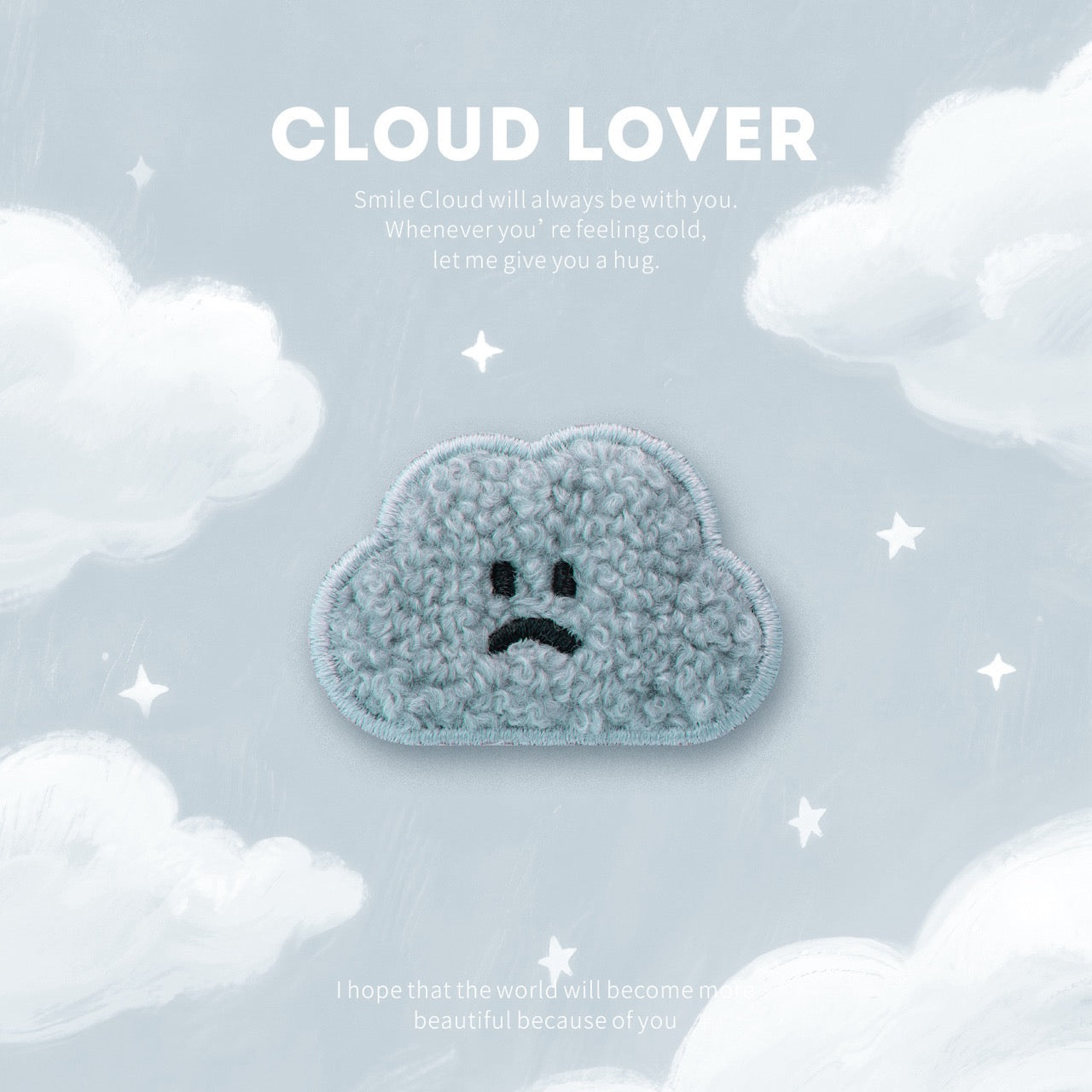 Plush Smiling Cloud Patches(Stick-On)