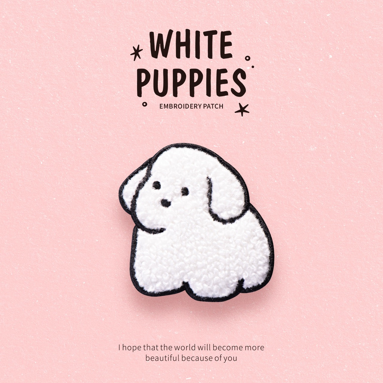 White Dog Patches(Stick-On)