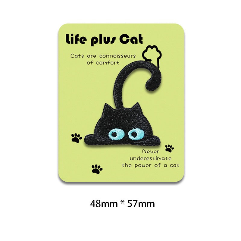 Life Plus Cat Embroidered Patches - Multiple Designs Available - CheerCove