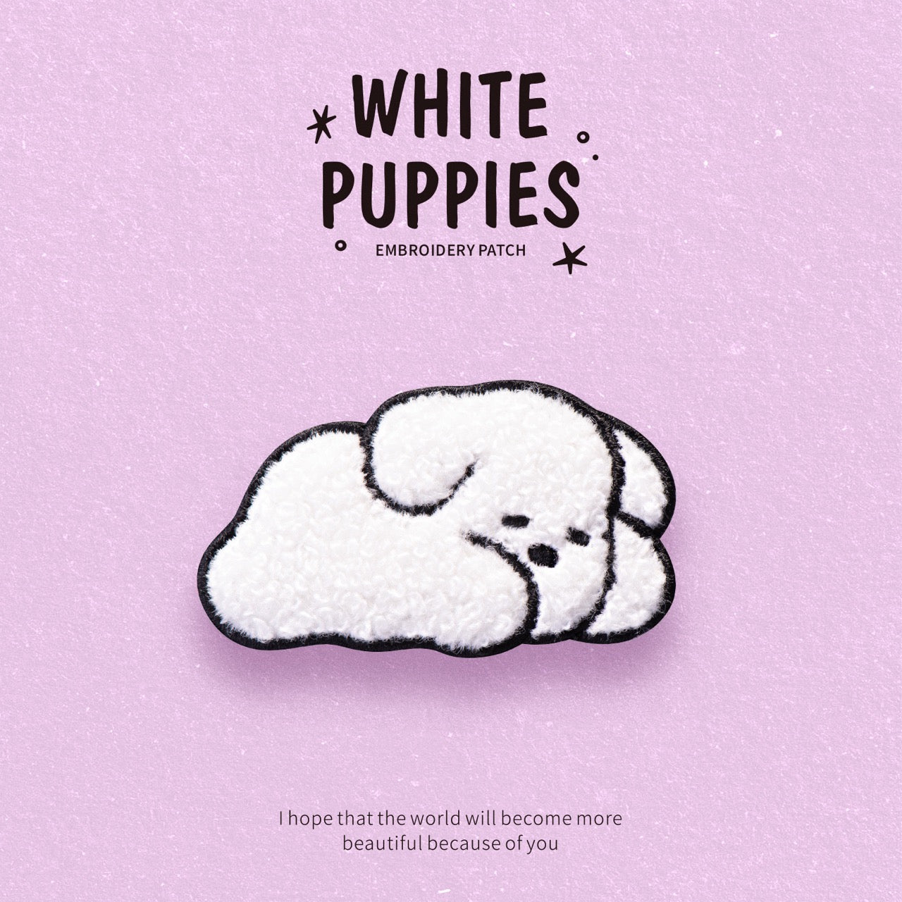 White Dog Patches(Stick-On)