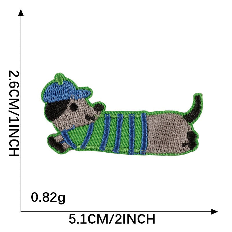 Wiener Dog in Hat Patch Embroidered Patches - Multiple Designs Available - CheerCove
