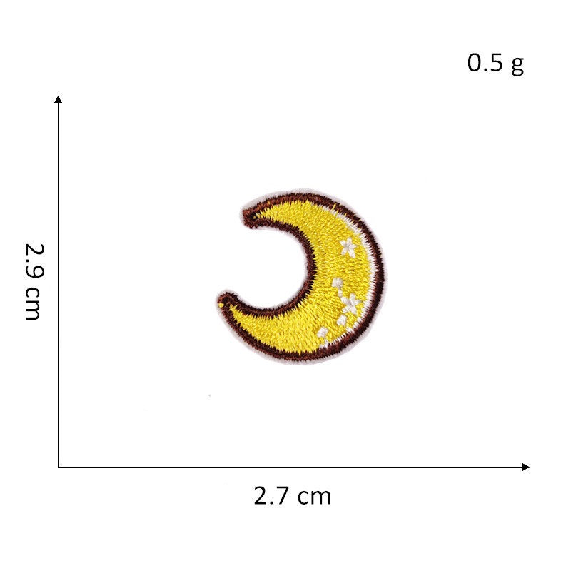 Moon with Clouds Planet Embroidered Patches - Multiple Designs Available - CheerCove