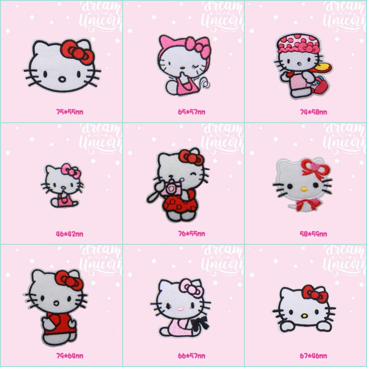 Pink & Cute Kitty Patches (Stick-On)