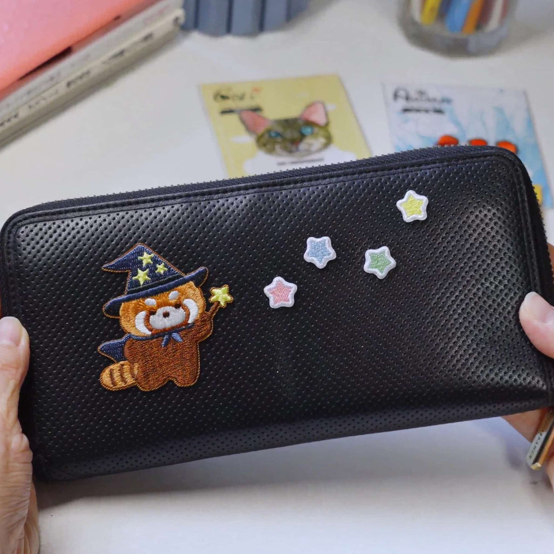 Weave Some Magic: Customize Your Wallet with an Enchanting Panda & Stars