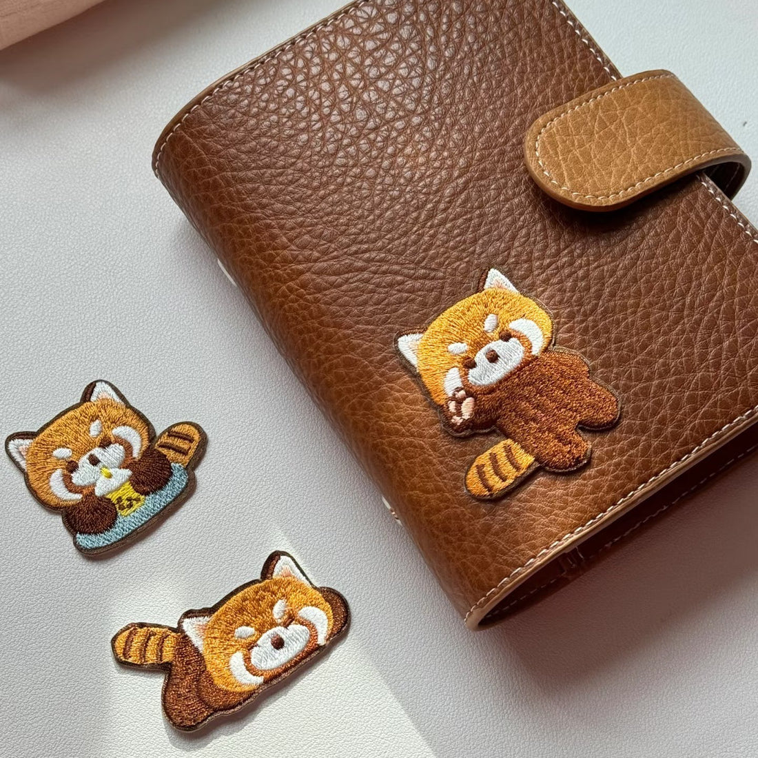 Adorable Red Panda Magic: Elevate Your Journal with Stick-On Embroidery Patches