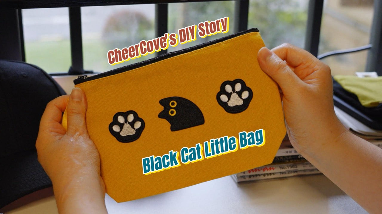 See how CheerCove turns a simple pouch into a one-of-a-kind masterpiece with black cat patches