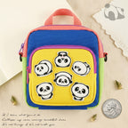 chubby panda embroidered stick-on patches on backpack