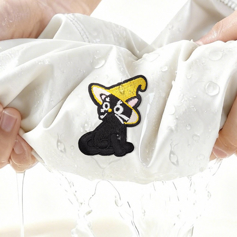 Hooded Black Cat Patches (Stick-On) - CheerCove