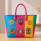 chinese dragon good luck embroidered stick-on patch on tote bag