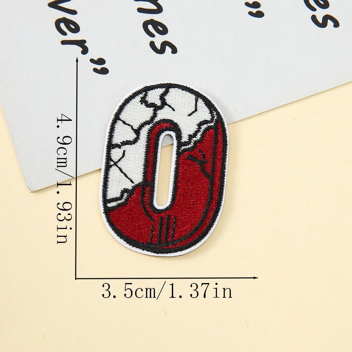 outdoor abstract number 0 embroidered stick-on patch