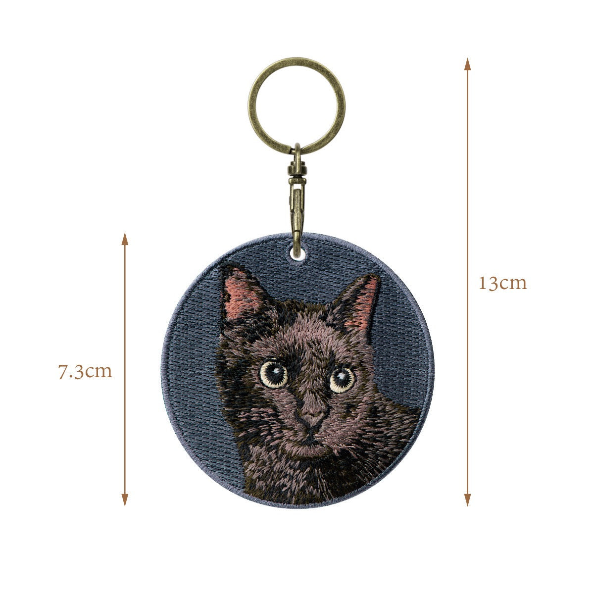 Cute Double-Sided Embroidered Cat Charms