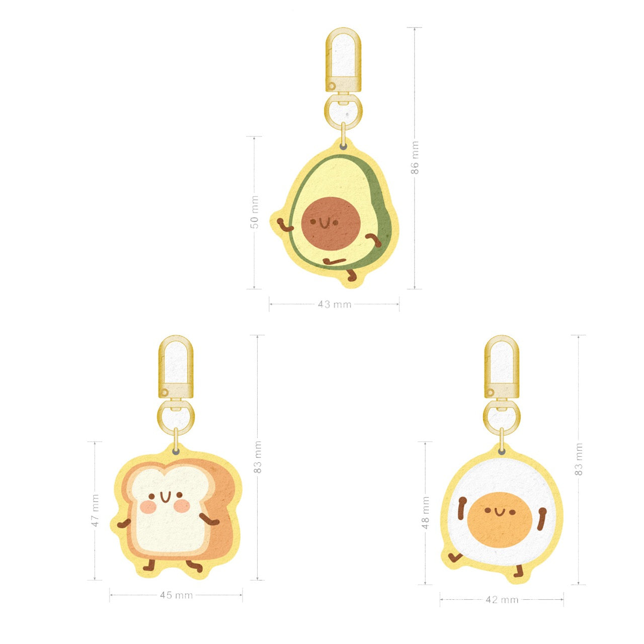 Breakfast Embroidery & PU Leather Charm