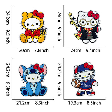 Jumbo Cute Cartoon Cat Patches (Iron-On)