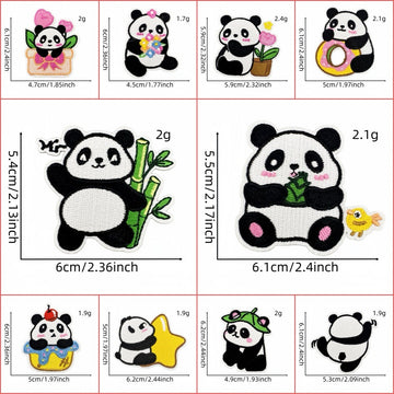 Panda ① Patches (Iron-On)
