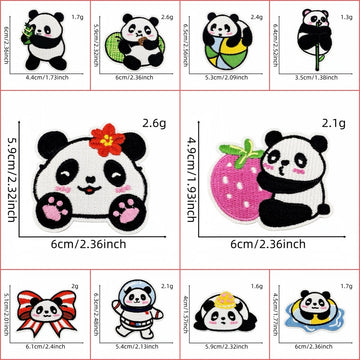Panda ② Patches (Iron-On)