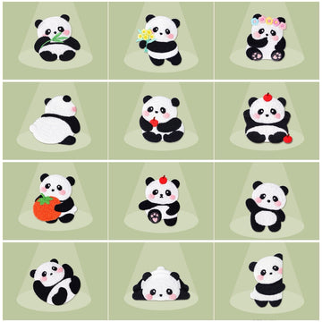 Adorable Panda Embroidered Patches - Multiple Designs Available - CheerCove