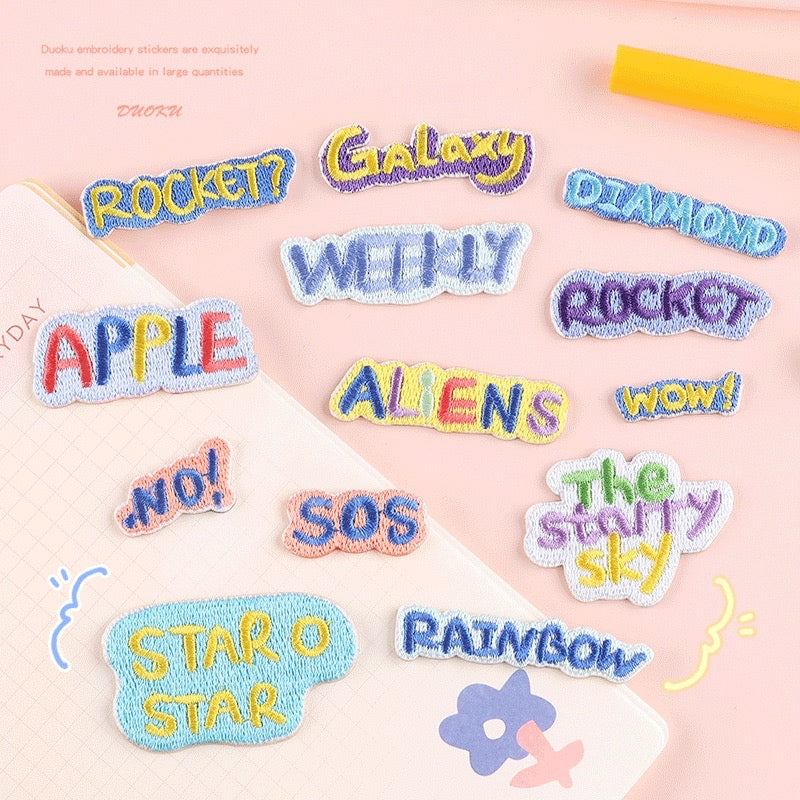 Minimalist Word Embroidered Patches ② - Multiple Designs Available - CheerCove