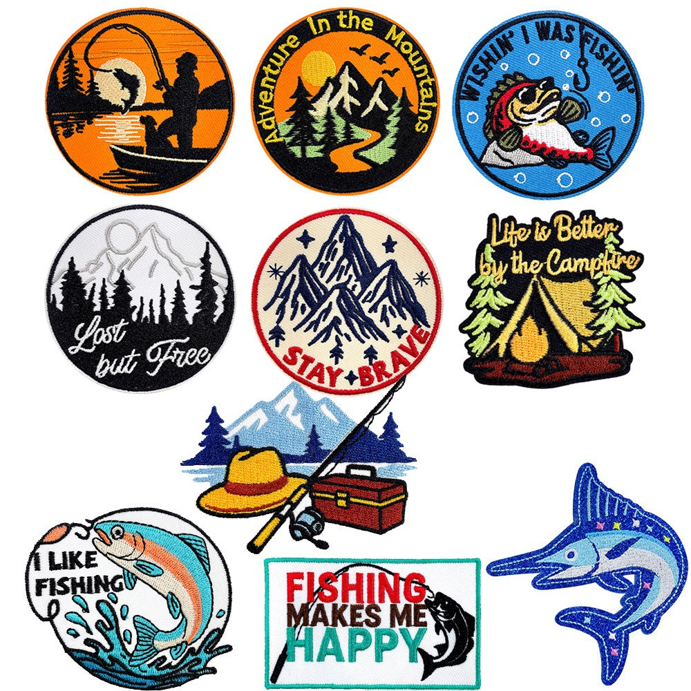 Outdoor Fishing & Camping Patches (Iron-On) - CheerCove