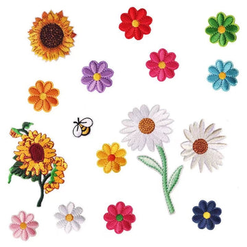 Colorful Daisies Patches (Iron-On)