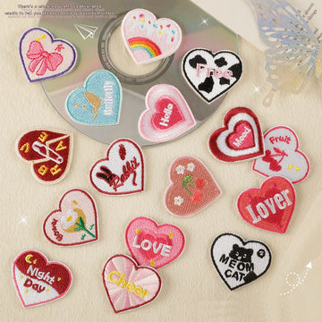 Heart Embroidered Patches ② - Multiple Designs Available - CheerCove