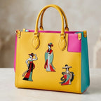 ancient chinese hanfu goddess embroidered stick-on patch on a handbag
