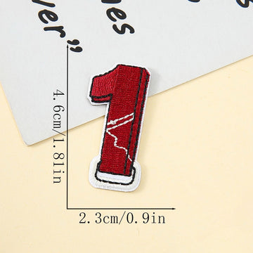 outdoor abstract number 1 embroidered stick-on patch