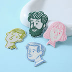 Minimalist Line Art Portrait Patches (Stick-On)