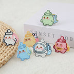 6-piece kawaii chubby baby bottle elf embroidered stick-on patches full collection display